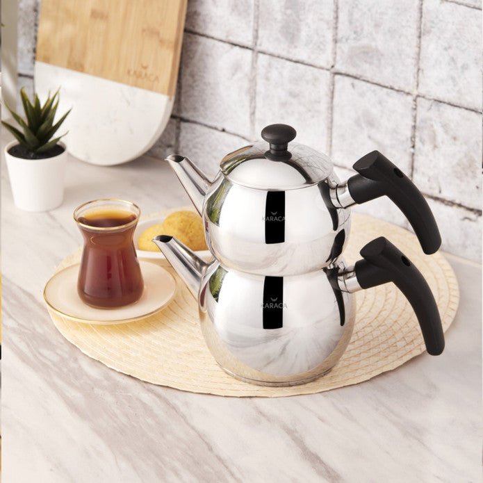 Karaca Adelya Induction Base Mini Black Tea Set