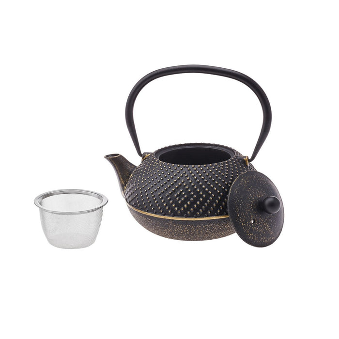 Karaca Cast Iron Teapot in Dark Gold