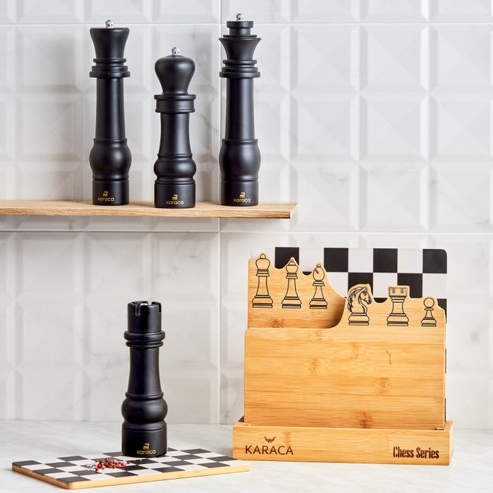 Karaca Chess Rook Spice Grinder Karaca Tabel Covers, Coasters, Spice Grinders, Napkin