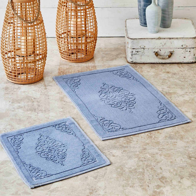 Karaca Home Milly Blue 2-Piece Doormat Set