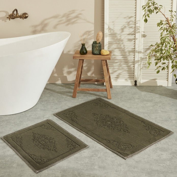 KARACA Cotton Bath Mats for Bathroom Floor Milly Bathroom Mats Set