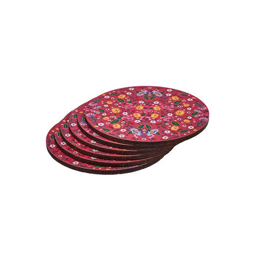 Karaca Pink Flower 6-Piece Coaster Set Karaca Tabel Covers, Coasters, Spice Grinders, Napkin