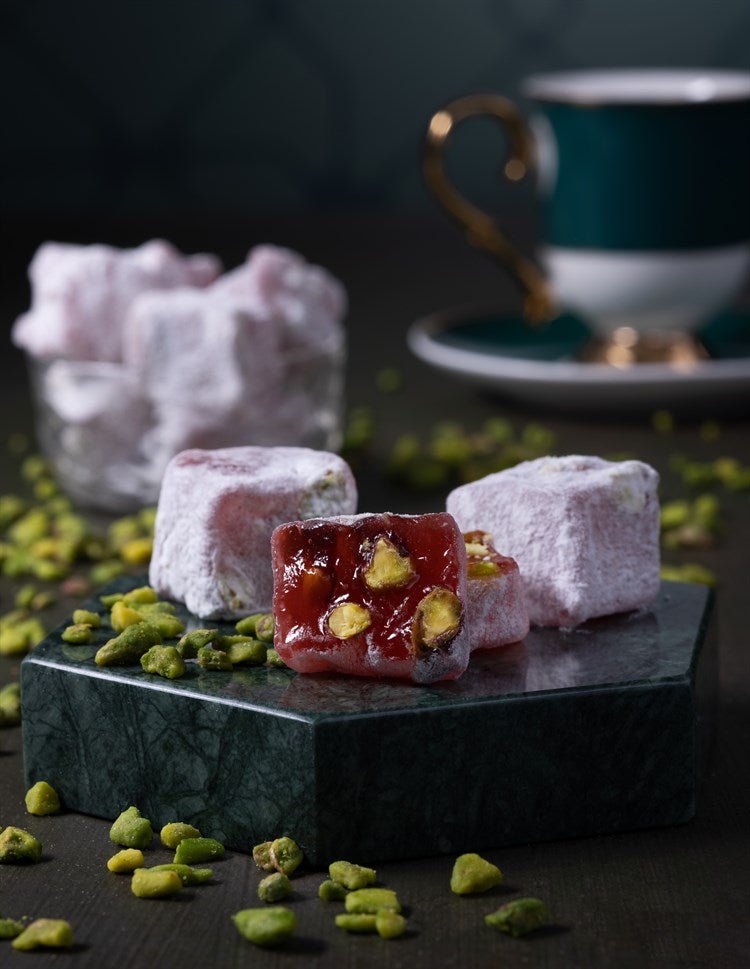 Karakoy Gulluoglu | Turkish Delight with Pomegranate and Pistachio