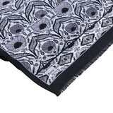 Karanfil Elegant Silk Scarf in Black & Gray