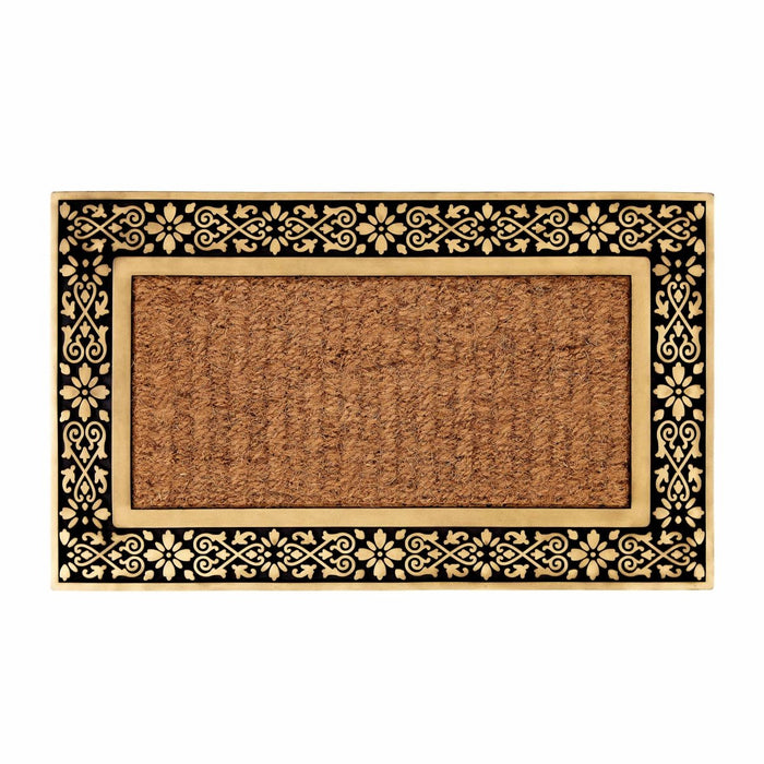 Kashmiri Rug with Rubber-Edged Coco Doormat Karaca Door Mats