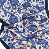 Lale Elegant Silk Scarf in Blue, Red & Cream