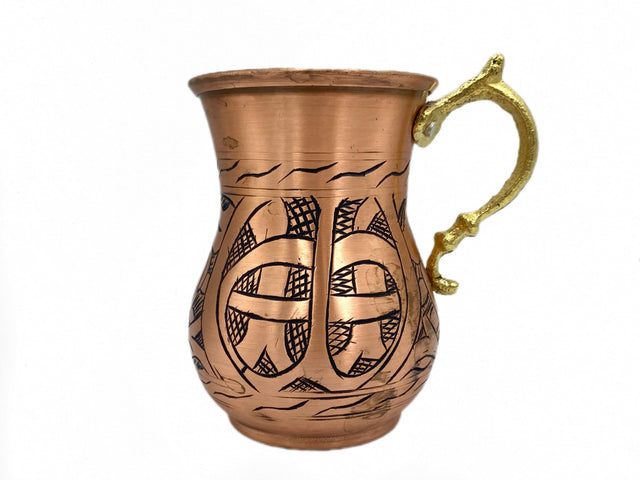 Lavina | Copper Cup with Black Line Pattern (10 cm)