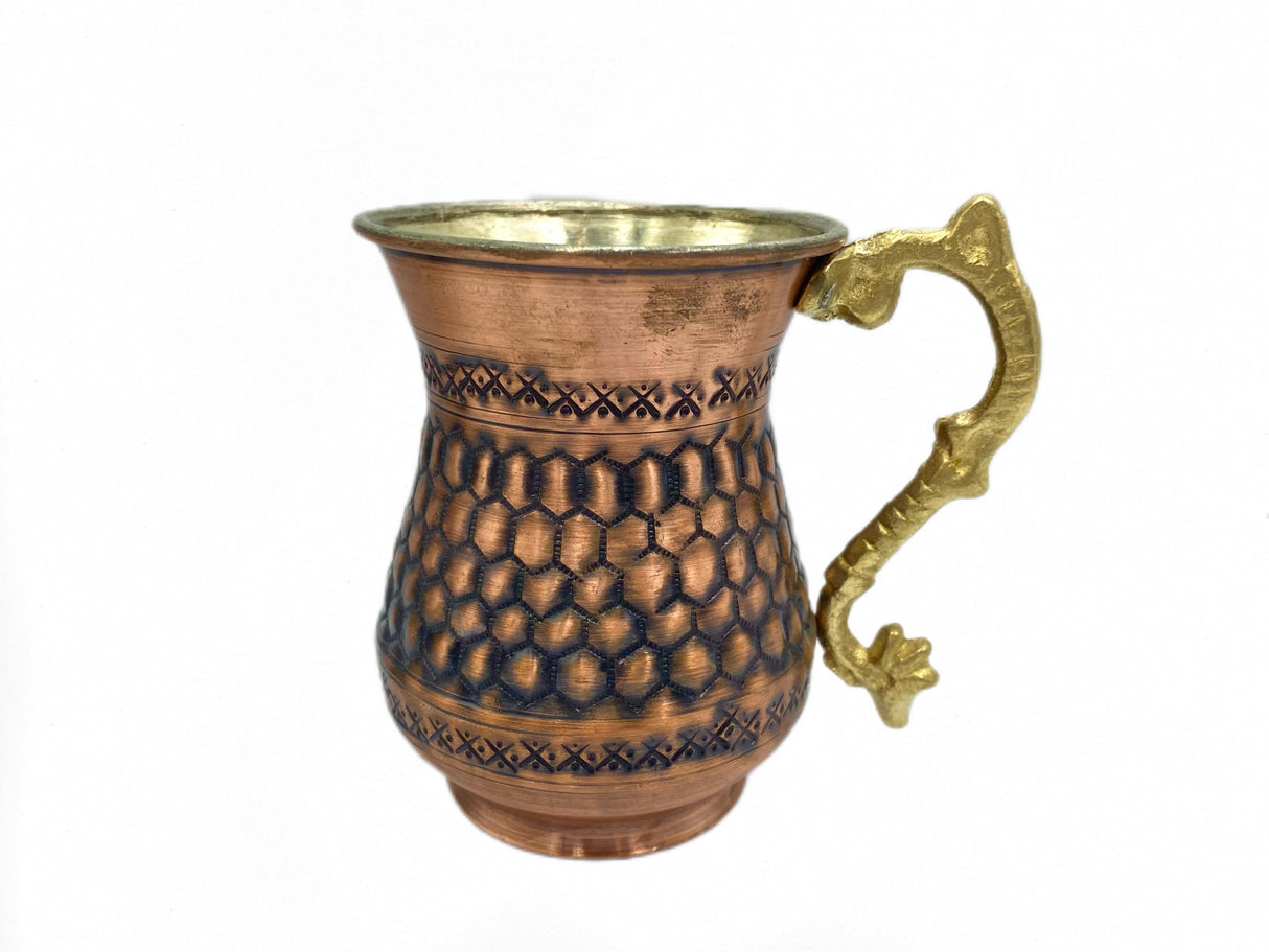 Lavina | Copper Cup with Honeycomb Pattern (10 cm)