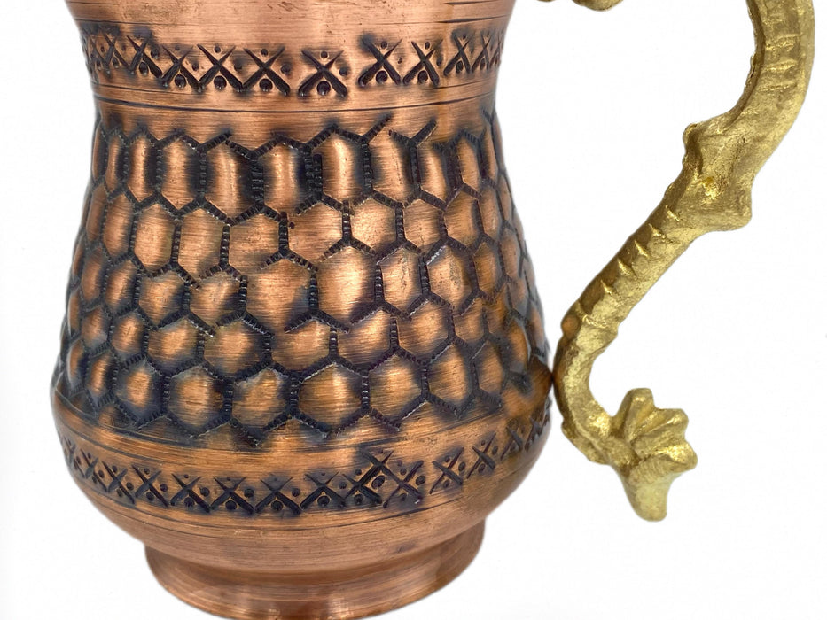 Lavina | Copper Cup with Honeycomb Pattern (10 cm)