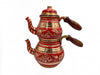 Lavina | Copper Double Turkish Teapot with Erzincan Design