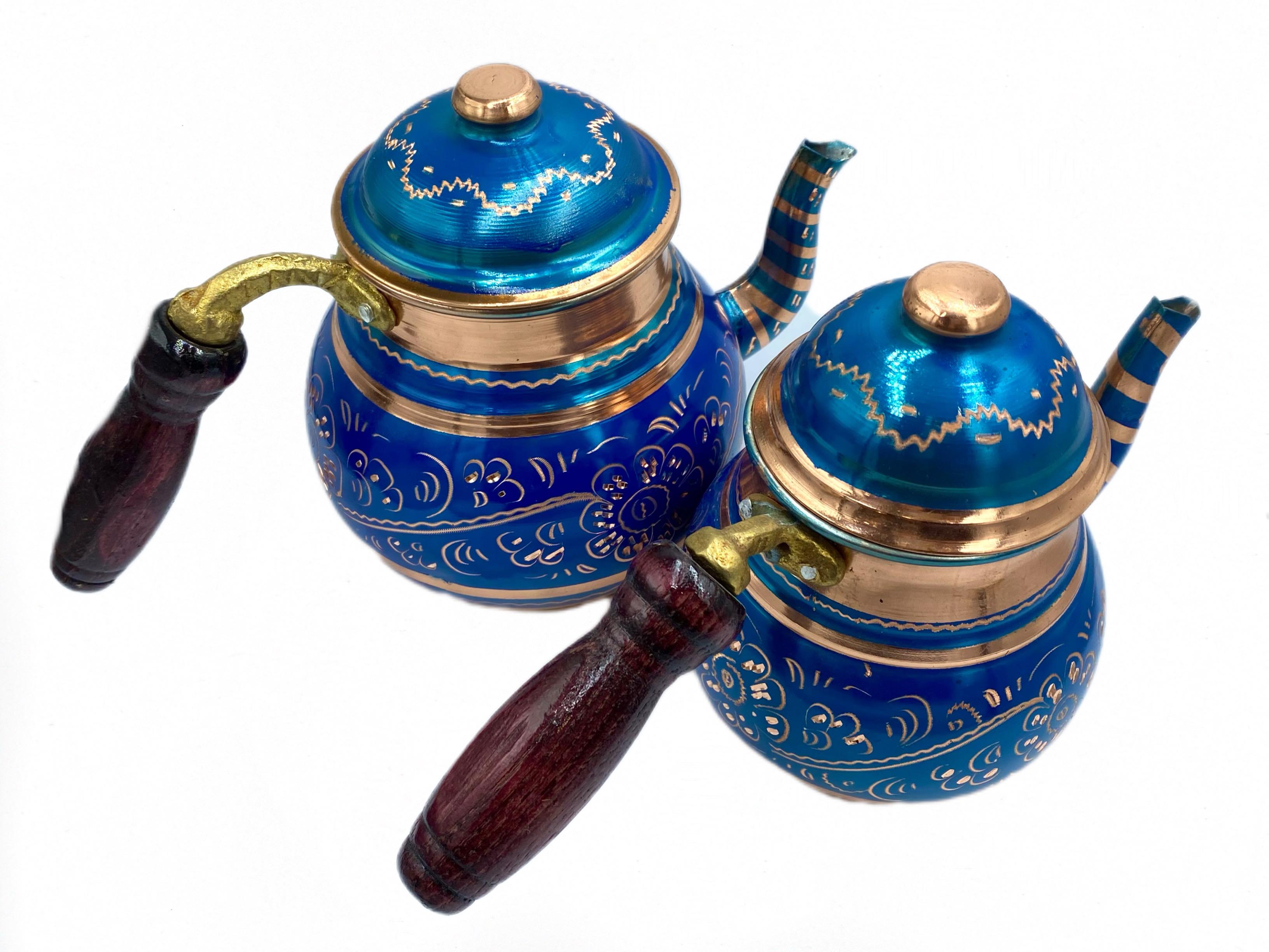 Turkish ダラブッカ　ドゥンベック Lavina | Copper Double Turkish Teapot with Erzincan Design