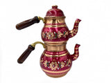 Lavina | Copper Double Turkish Teapot with Erzincan Design