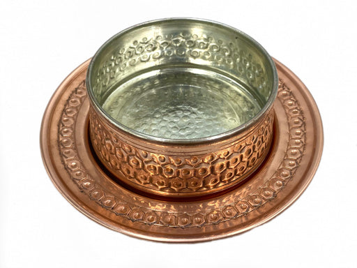 Lavina | Copper Soup & Asure Bowl and Plate Lavina Soup Bowl