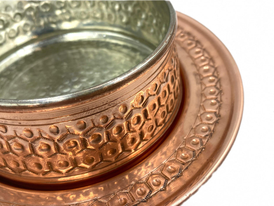 Lavina | Copper Soup & Asure Bowl and Plate