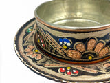 Lavina | Copper Soup & Asure Bowl and Plate with Erzincan Style (16 cm)