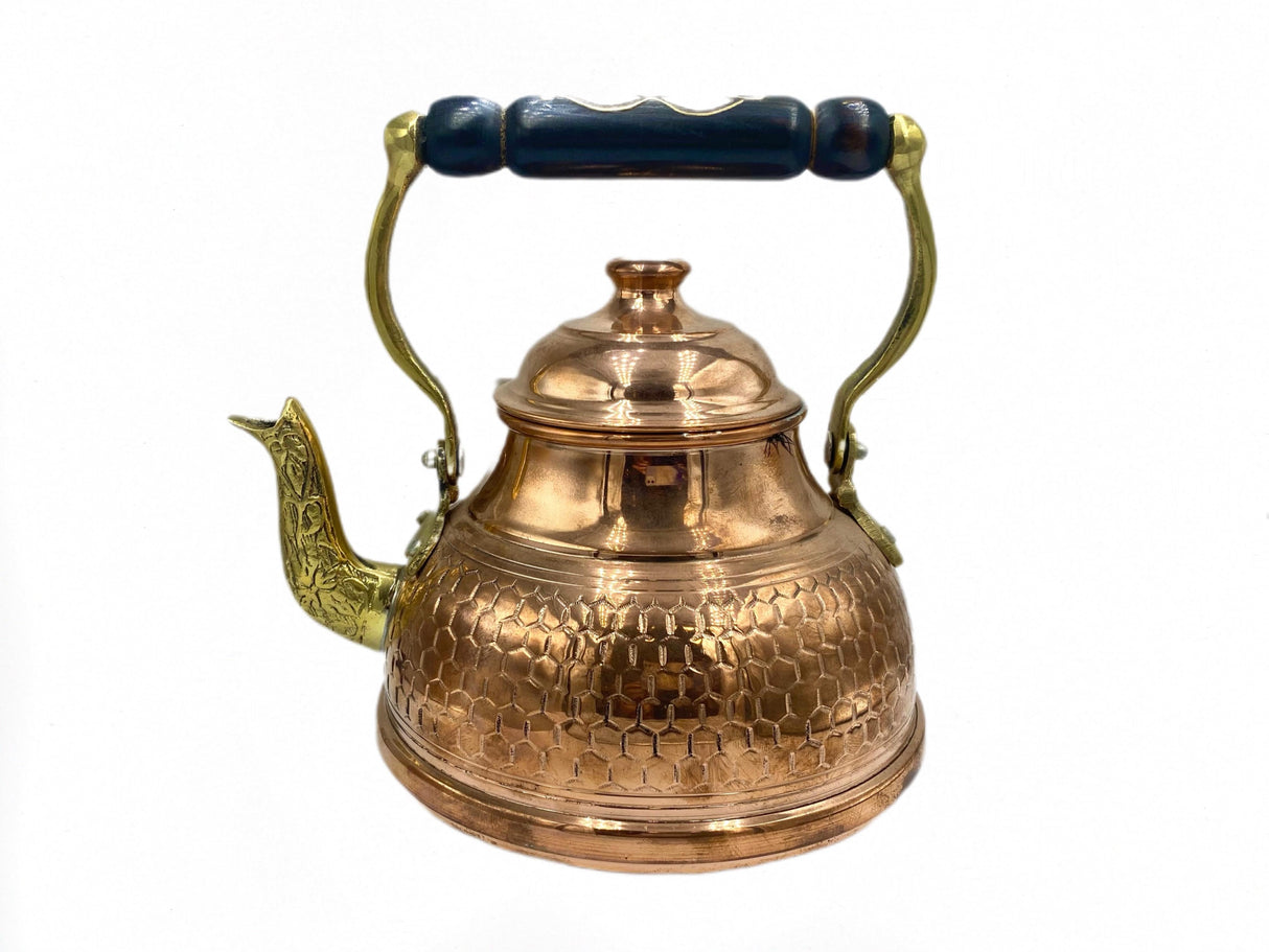 Lavina | Copper Tea Pot Honeycomb Pattern (19 cm)