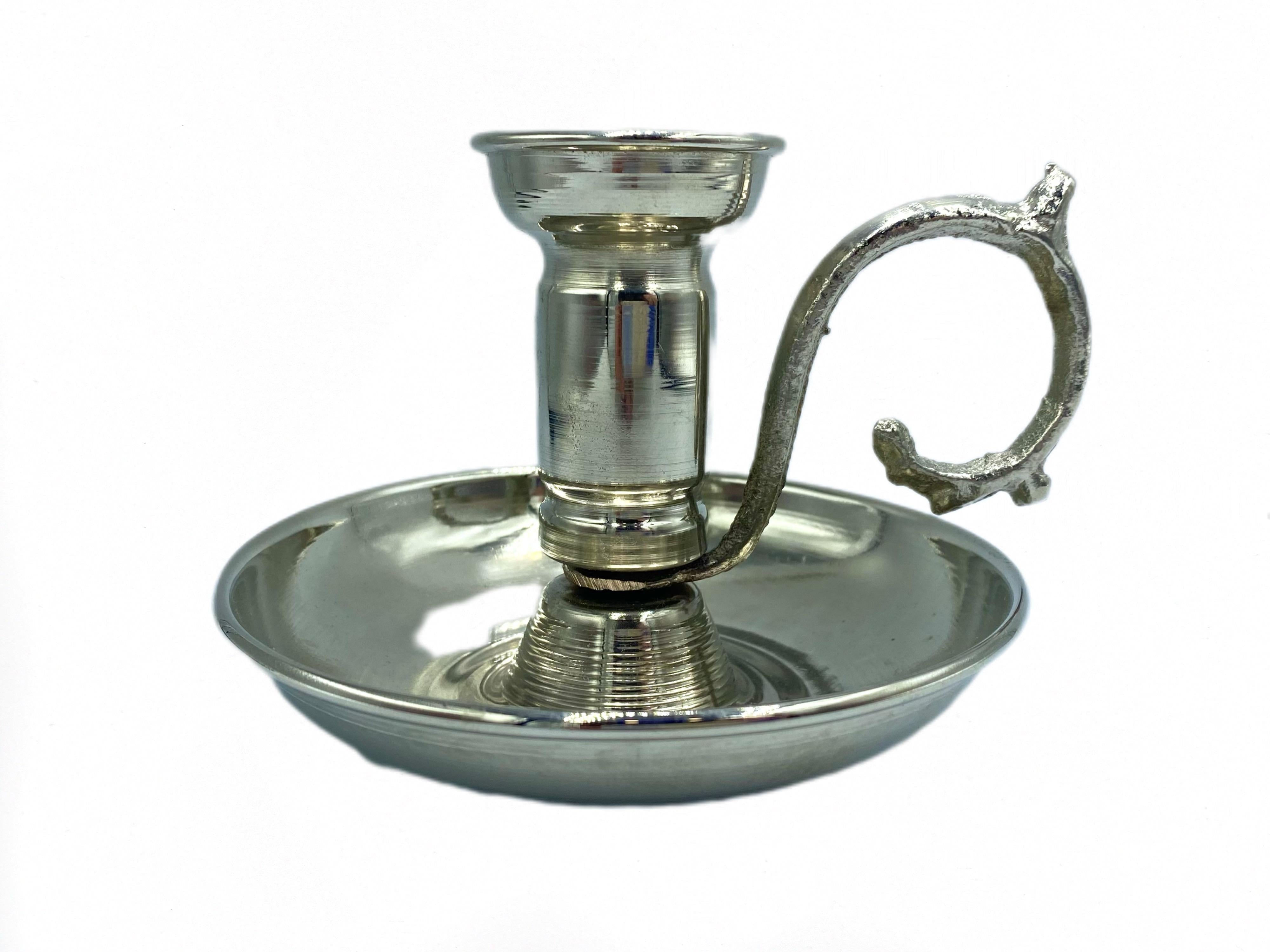 Lavina | 铜制传统烛台银色(9 cm) - TryAladdin