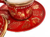 Lavina | Copper Turkish Coffee Cup with Lid Erzincan Design