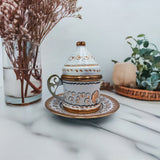 Lavina | Copper Turkish Coffee Cup with Lid Erzincan Design