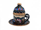 Lavina | Copper Turkish Coffee Cup with Lid Erzincan Design