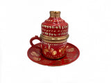 Lavina | Copper Turkish Coffee Cup with Lid Erzincan Design