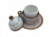 Lavina | Copper Turkish Coffee Cup with Lid Erzincan Design