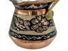 Lavina | Copper Turkish Coffee Pot Black Flower Design with Wooden Handle Lavina Coffee Pot