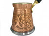 Lavina | Copper Turkish Coffee Pot Patterned With Silver Bottom (10 cm)