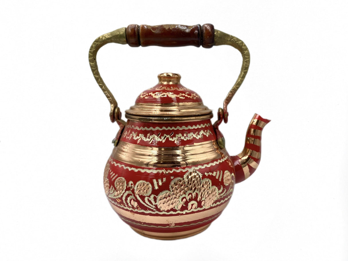 Lavina | Copper Turkish Teapot with Erzincan Design