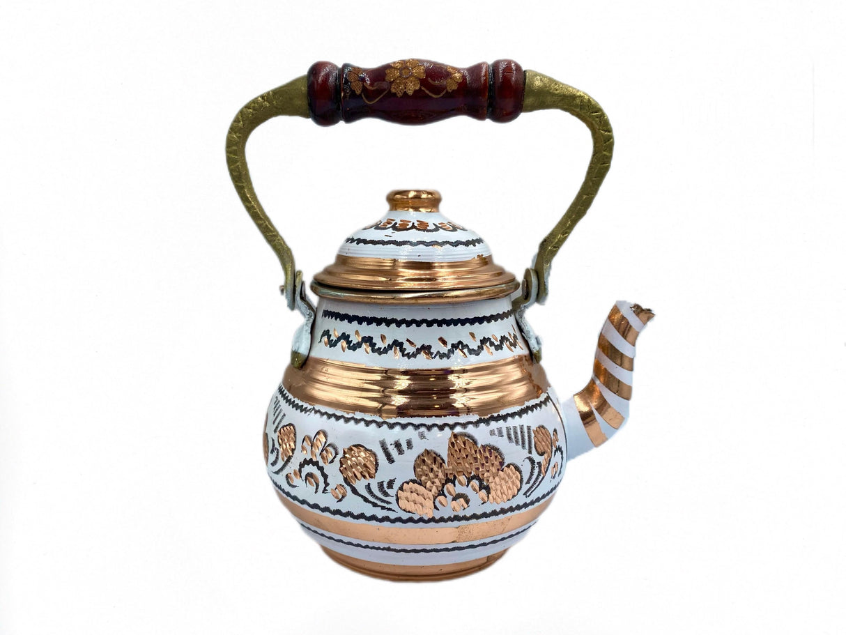 Lavina | Copper Turkish Teapot with Erzincan Design