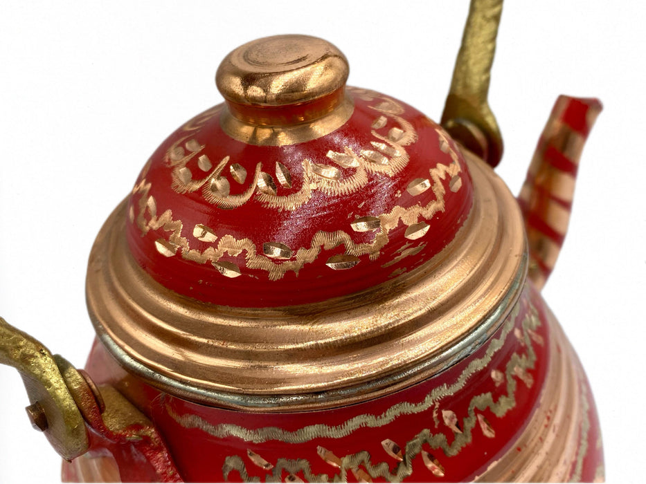 Lavina | Copper Turkish Teapot with Erzincan Design