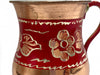 Lavina | Red Copper Cup with Flower Design (9.5 cm) Lavina Mugs