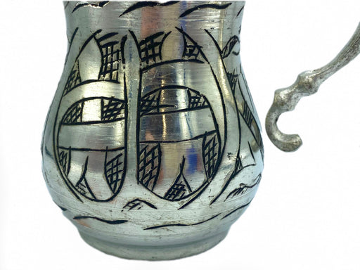Lavina | Silver Copper Cup with Black Line Patterned (10 cm) Lavina Mugs