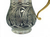 Lavina | Silver Copper Cup with Leaf Patterned (10 cm) Lavina Mugs