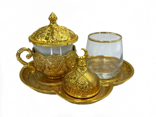 Lavina | Turkish Coffee Cup Set 3 Pieces Gold Color