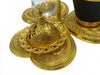 Lavina | Turkish Coffee Cup Set 3 Pieces Gold Color with Handle Lavina Coffee Set