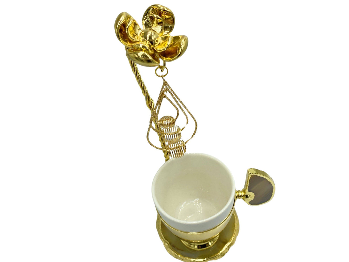 Lavina | Turkish Coffee Cup With Dangling Flower Design