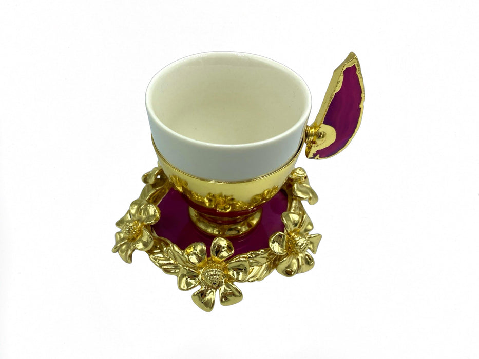 Lavina | Turkish Coffee Cup With Flower Design