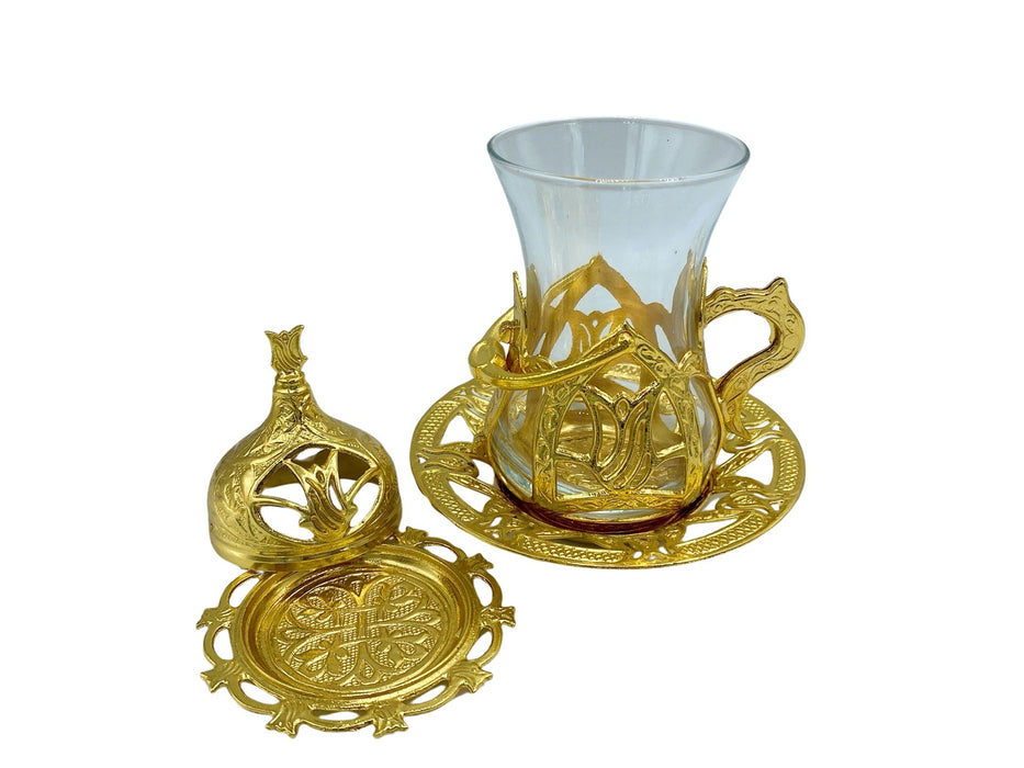 Lavina | Turkish Tea Cup with Lid Lavina Tea Cups
