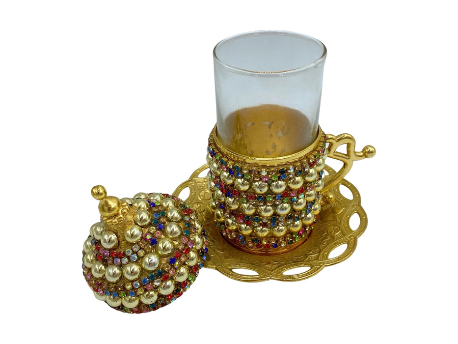 Lavina | Turkish Tea Cup with Pearl Design Lavina Tea Cups