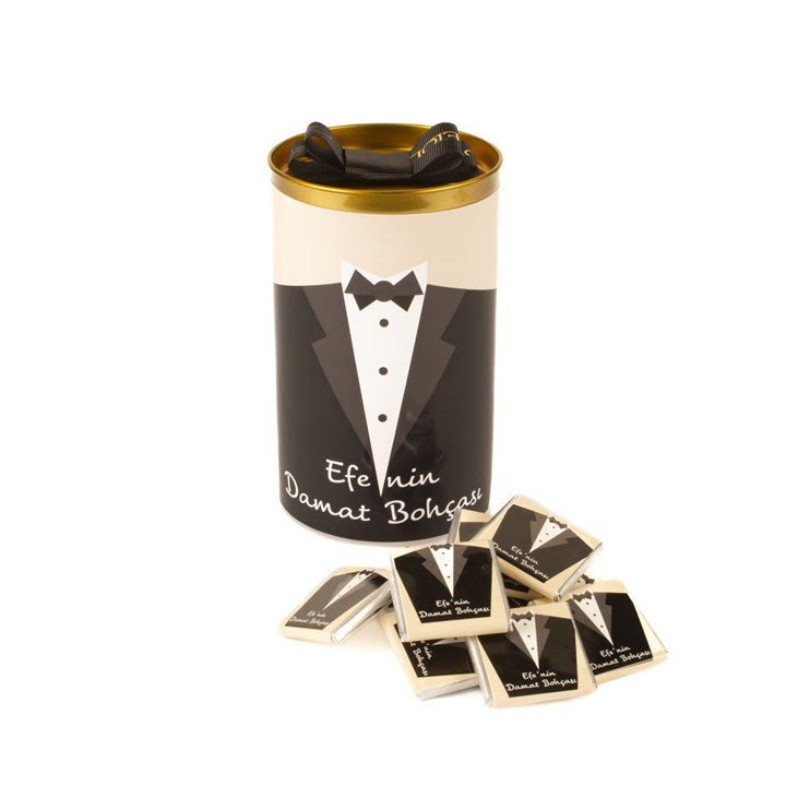 Melodi - Personalized Groom's Bundle Chocolate Cylinder Box - 300 Grams