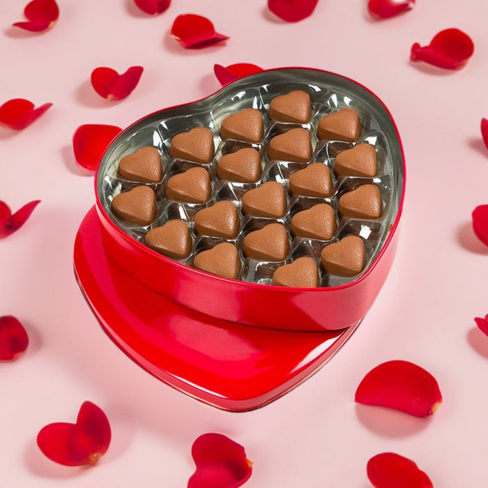 Melodi - Premium Milk Chocolate in a Heart-Shaped Red Metal Box - 400 Grams Melodi Chocolate