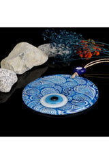 Mixperi | Blue and White Glass Nazar Bead Handcrafted Glass Wall Ornament