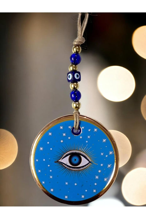Mixperi | Blue Color Star Motif Eyed Glass Wall Ornament Mixperi Islamic, Pillow Case Set, Clock, Spiritual, Candle Set, Rug, Vase, Door Mats, Wall Ornaments