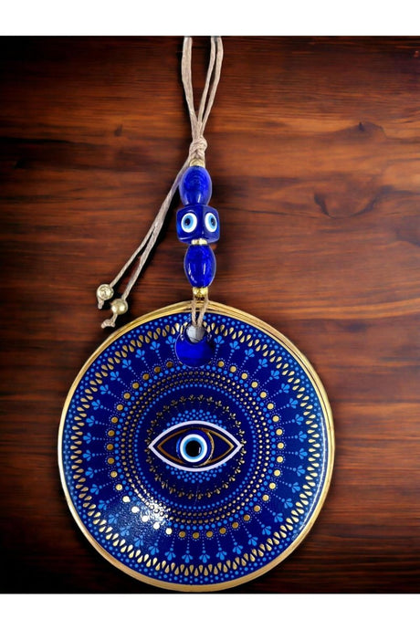 Mixperi | Blue Glass Nazar Bead Eye Motif Wall Ornament