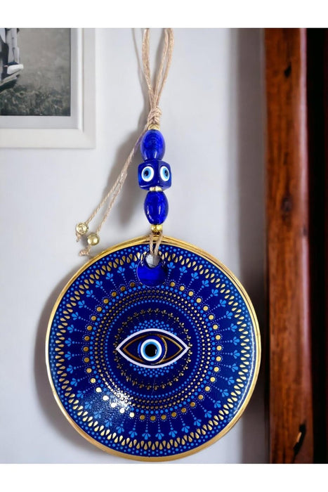 Mixperi | Blue Glass Nazar Bead Eye Motif Wall Ornament
