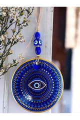 Mixperi | Blue Glass Nazar Bead Eye Motif Wall Ornament