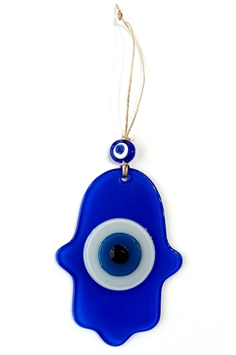 Mixperi | Blue Hand Shape Glass Nazar Beaded Wall Ornament