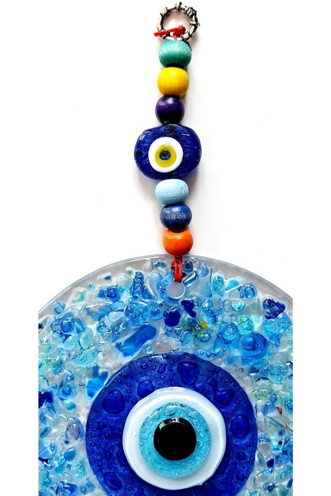 Mixperi | Blue Nazar Beaded Glass Patterned Wall Ornament Mixperi Islamic, Pillow Case Set, Clock, Spiritual, Candle Set, Rug, Vase, Door Mats, Wall Ornaments