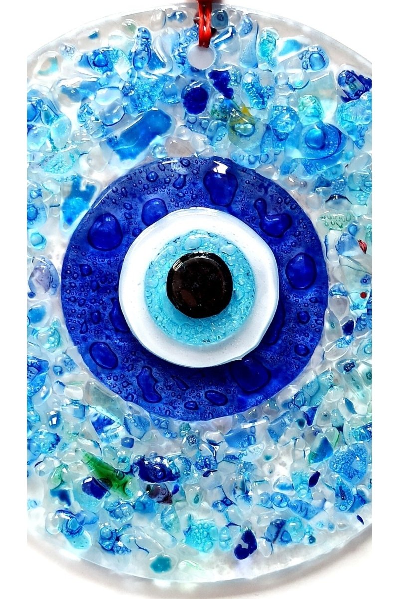 Mixperi | Blue Nazar Beaded Glass Patterned Wall Ornament